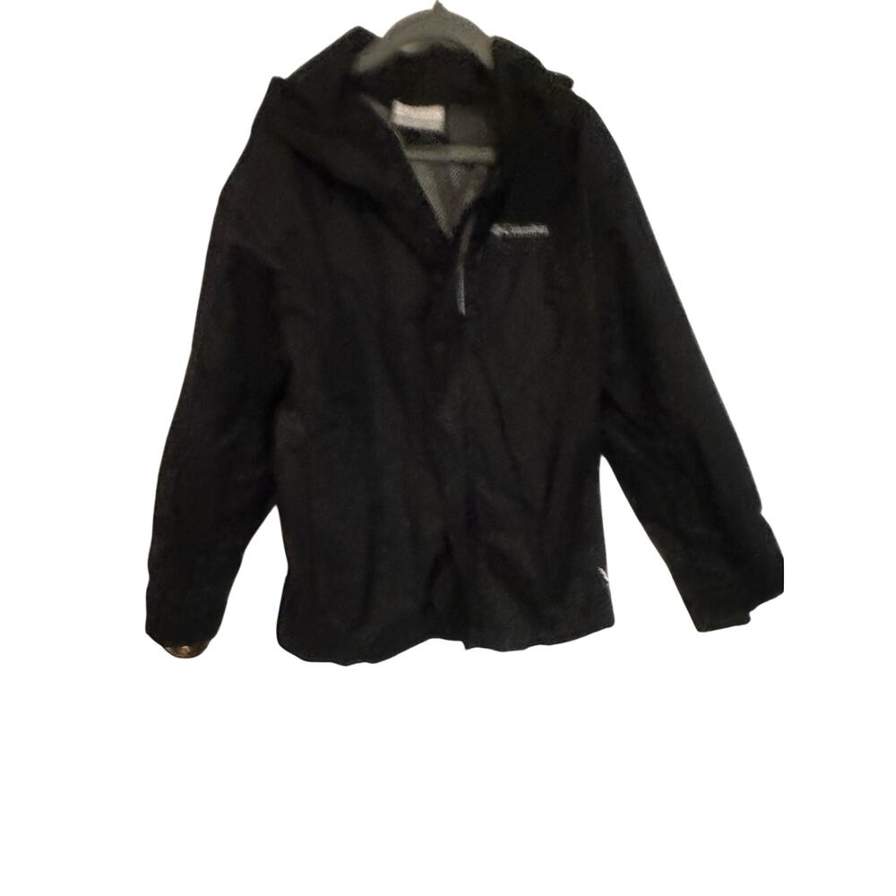 Columbia Boys Black Hooded Rain Jacket Mesh Lined Small 8